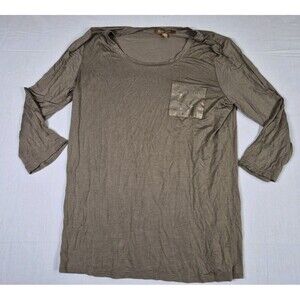 Ellen Tracy Shirt Women’s Size Medium Taupe Grey Silky Stretch Rayon